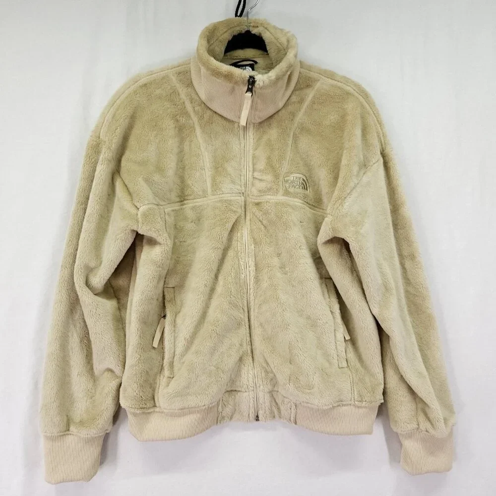 The North Face Osito Lux Jacket Women's Medium Beige Long Sleeve Full Zip - Picture 11 of 15